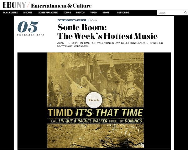 Timid featured at Ebony.com